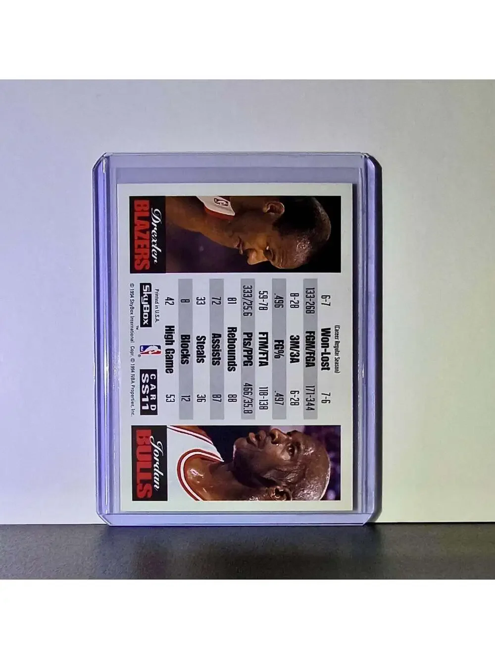 Michael Jordan 1993-94 Skybox Showdown Series VS Clyde Drexler #SS11 Card Bulls